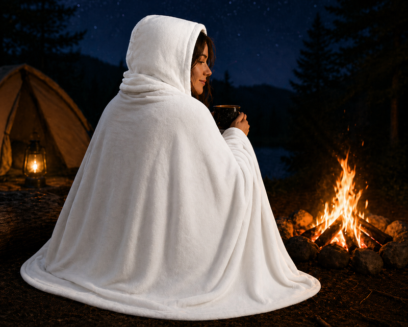 Let's Hibernate – Hooded Sherpa Fleece Blanket