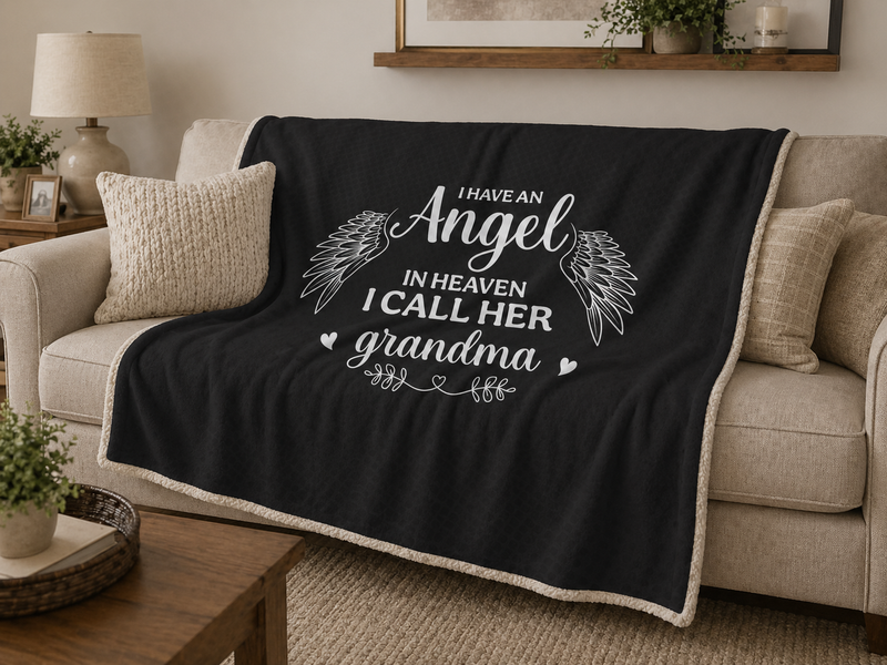 I Have an Angel in Heaven, I Call Her Grandma – Coral Fleece Blanket