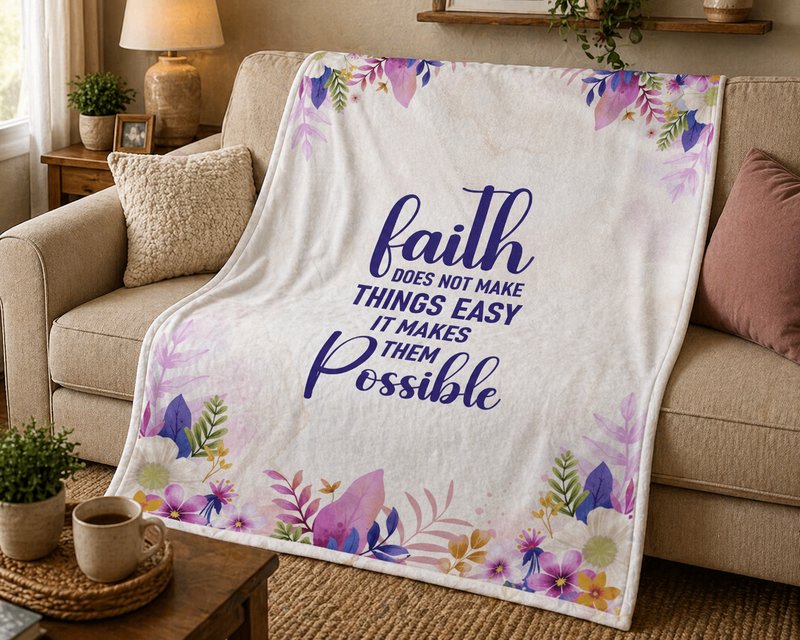 Faith Does Not Make Things Easy – Mink Touch Fleece Blanket