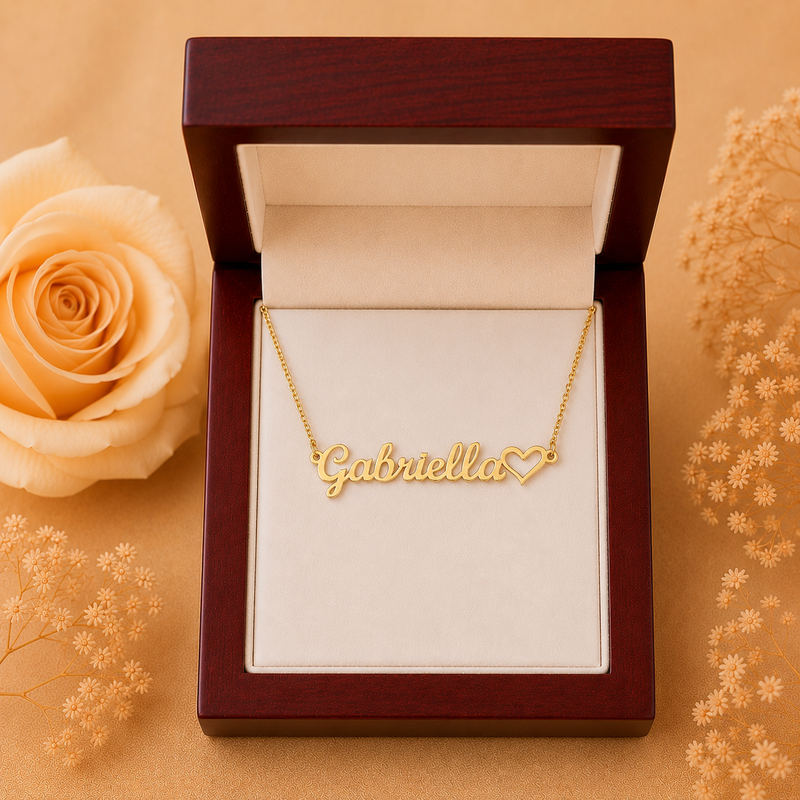 Classic Heart Style Name Necklace