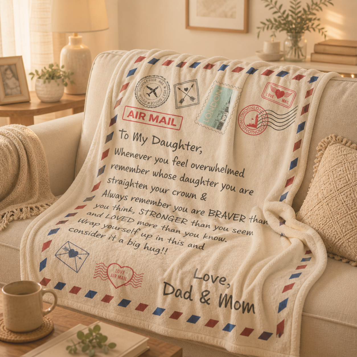 To My Daughter Loved (From Dad & Mom) – Sherpa Fleece Blanket