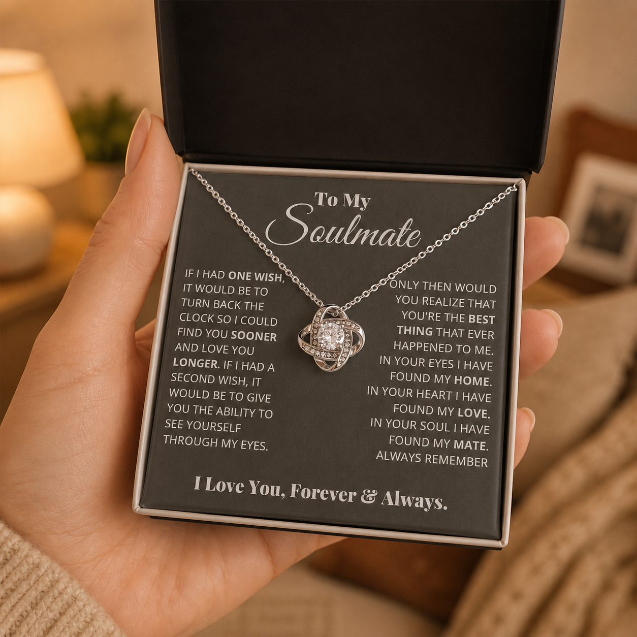 To My Soulmate - Love Knot Necklace