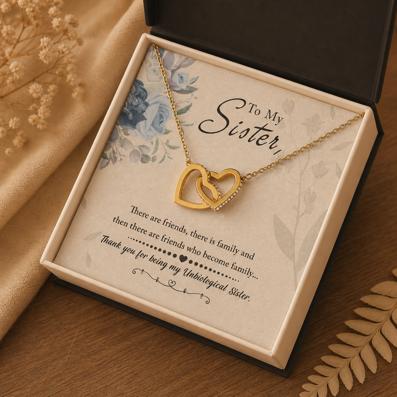 To My Sister - Interlocking Hearts Necklace