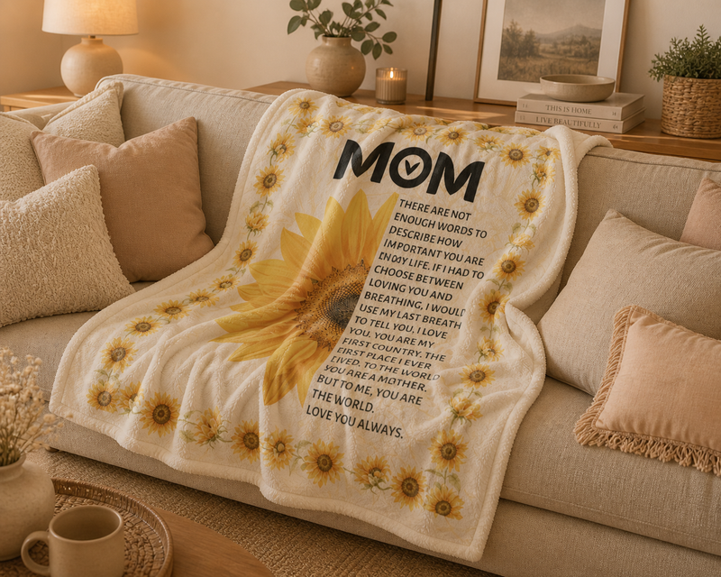 Dear Mom There Are Not Enough Words – Jersey Fleece Blanket