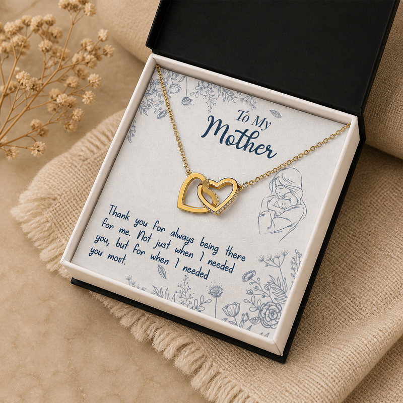Thank You For Always Being There - Interlocking Hearts Necklace