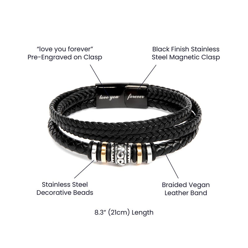 Never Forget Love You Forever (To My Grandson) – Bracelet
